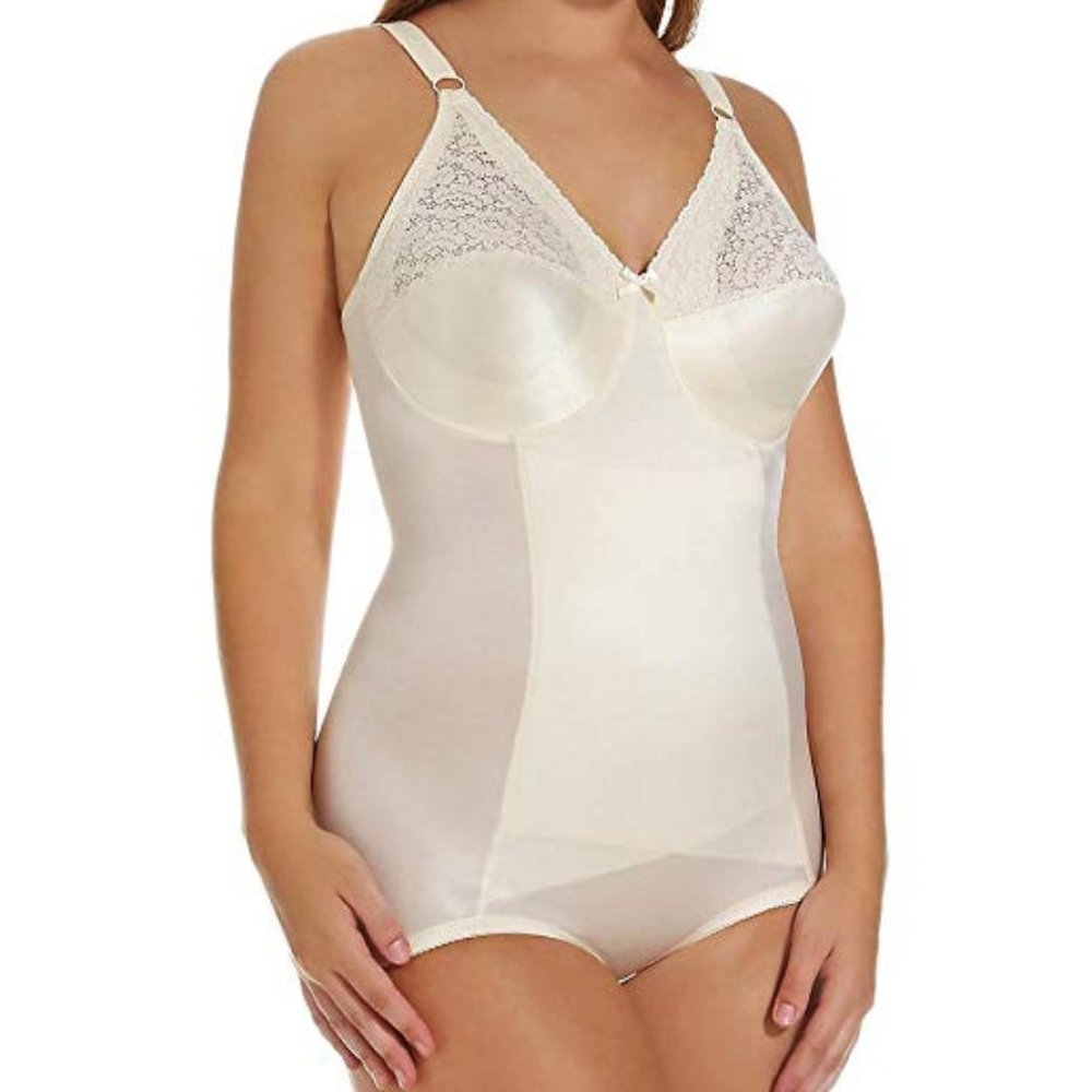 NEW Va Bien Minus Touch Vintage One-Piece Bodysuit Shaper 1291 PCH Champagne